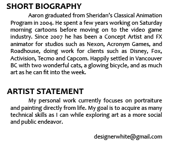 Short Biography and Artist Statement